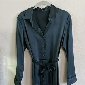Ann Taylor Teal Silk Dress